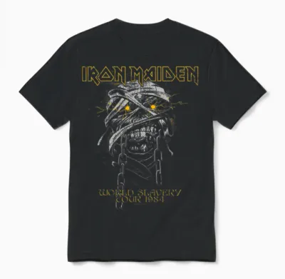 Iron Maiden Powerslave Head Mummy Brown Unisex T-Shirt - Black