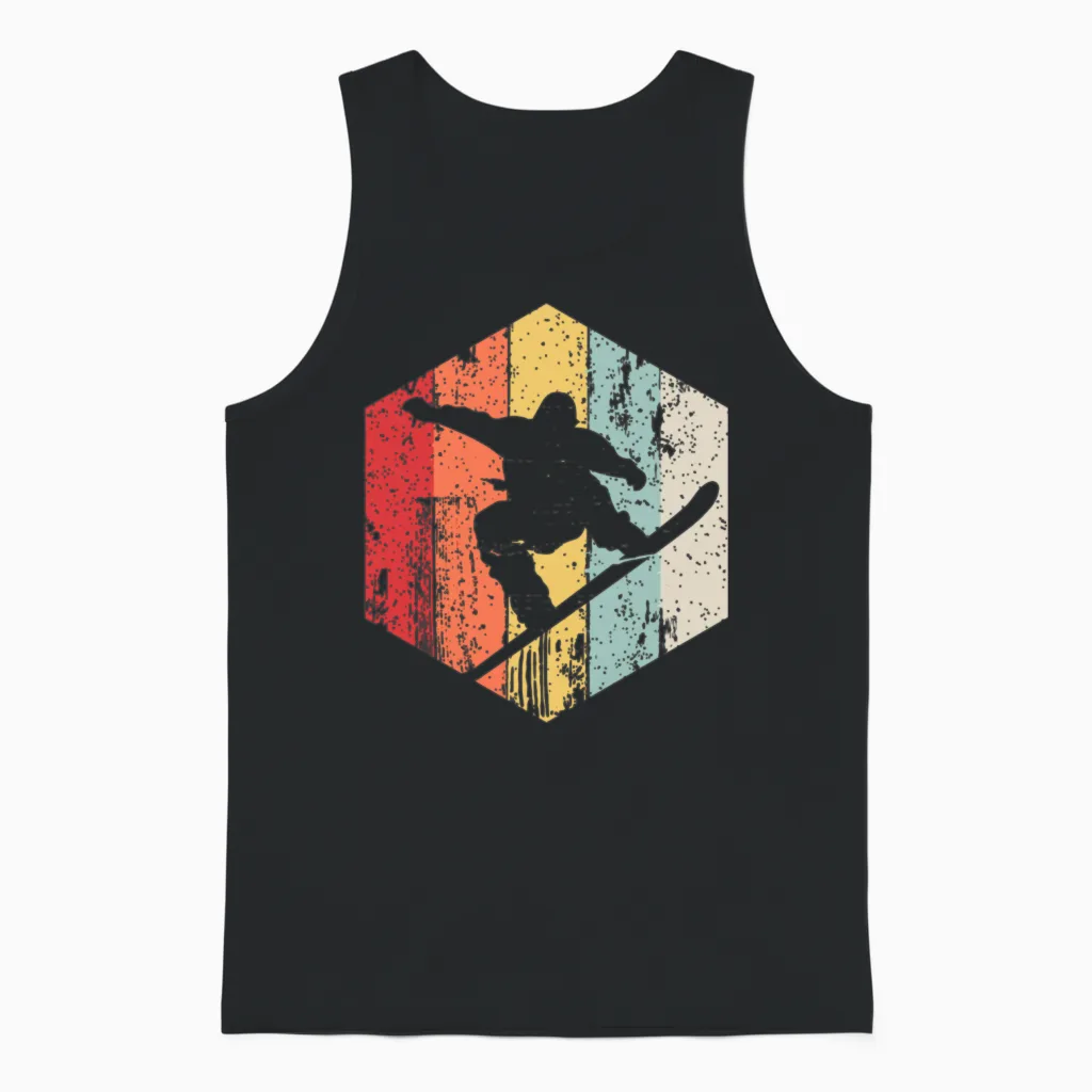 Snowboarding Retro Style Snowboarder Unisex Tank Top - Black
