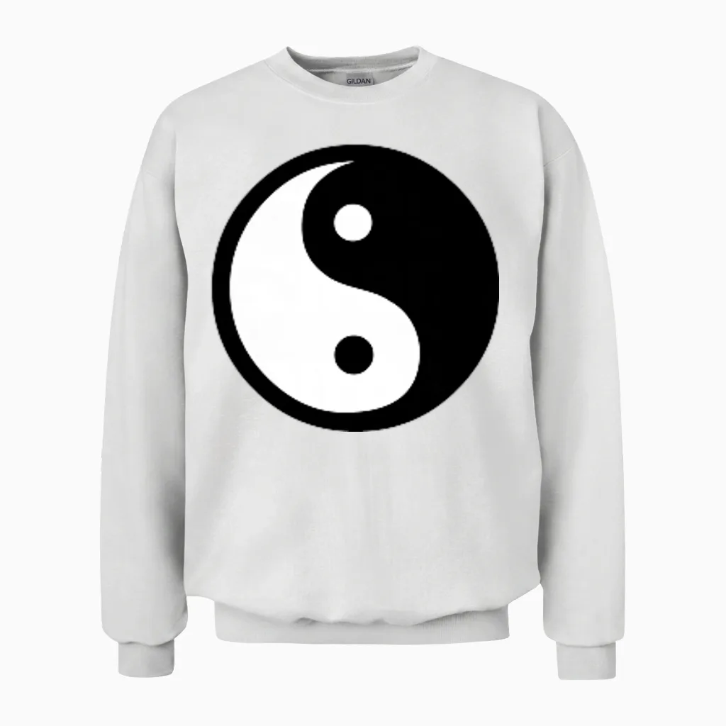 Yin-Yang-Symbol โ Kleingedrucktes Unisex Sweatshirt in White