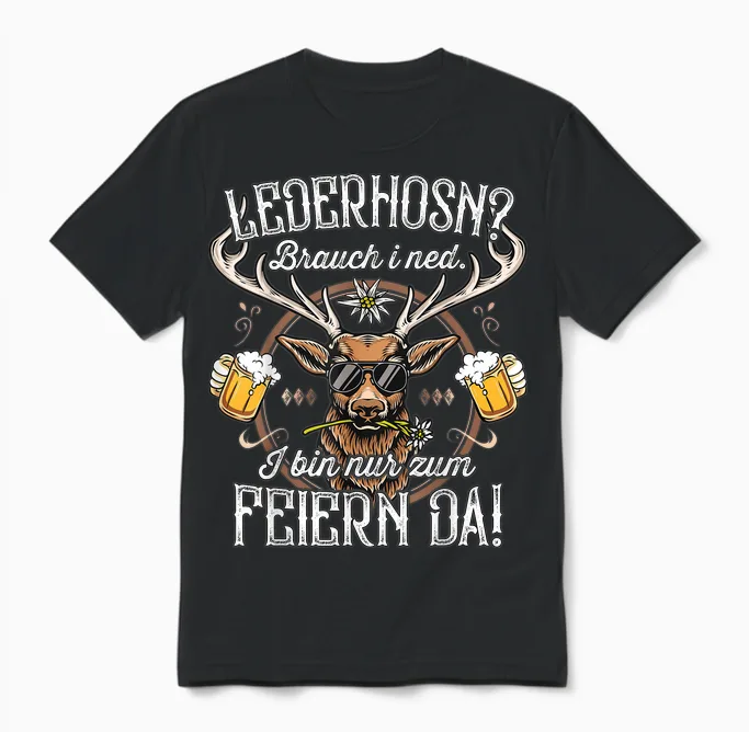 Trachtenshirt Herren Trachten Tshirt Passend Für Oktoberfest Unisex T-Shirt in Black