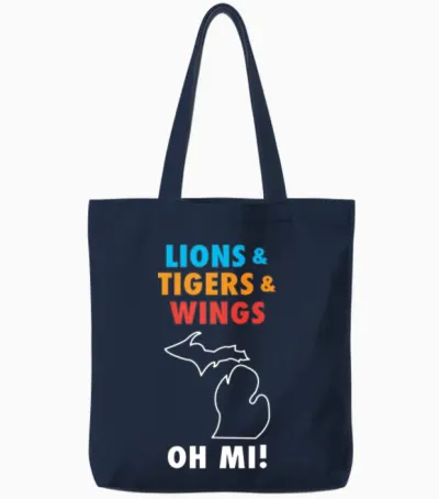 Lions & Tigers & Wings Oh Mi! Tote Bags - Navy