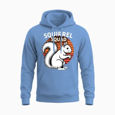 Squirrel Squad Funny Lover Unisex Hoodie - Carolina Blue
