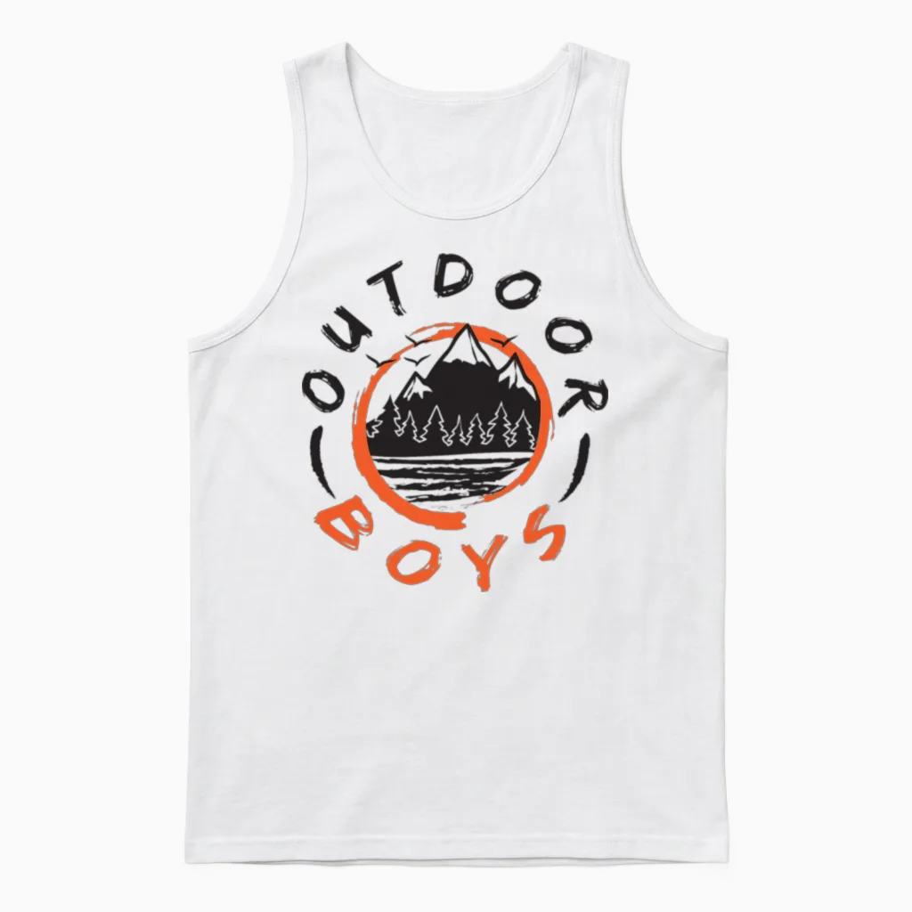 Outdoor Boys Logo Unisex Tank Top in White