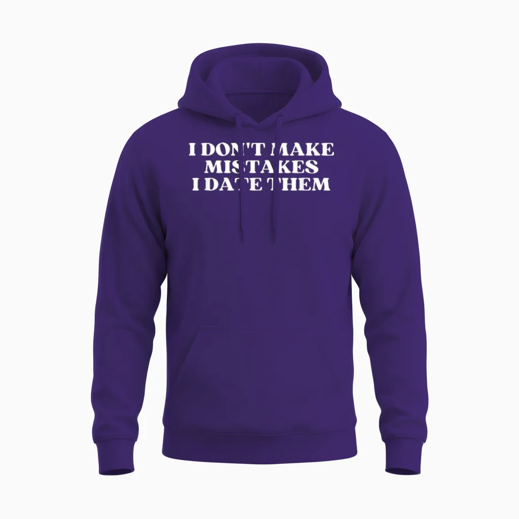 I Don't Make Mistakes I Date Them Y2k Aesthetic Trendy Unisex Hoodie in Purple