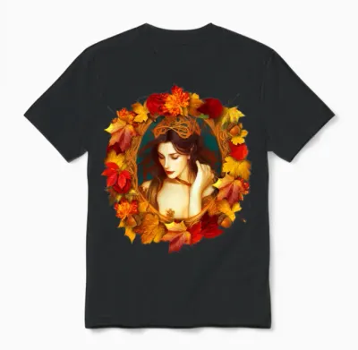 Fantasy Art Autumn Queen Unisex T-Shirt - Black