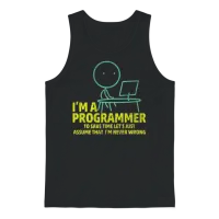 I'm Programer Funny Gifts for Computer Programmer Unisex Tank Top - Black – 1