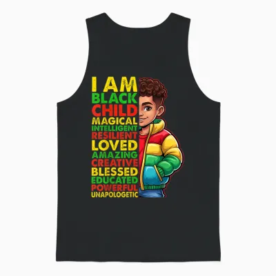 I Am Black History Month Shirt Kids Boys African American Unisex Tank Top - Black