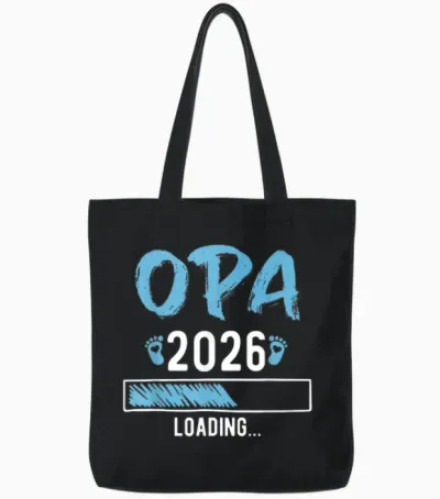 Herren Ich Werde Opa 2026 Loading Grandpa 2026 Tote Bags - Black