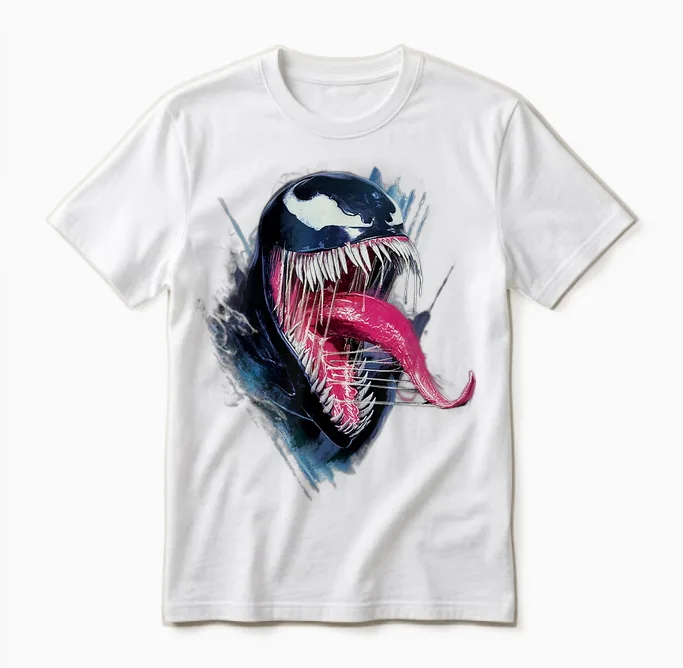 Marvel Spider-Man 2 Gamerverse Venom Erupts T-Shirt, Black Unisex T-Shirt in White