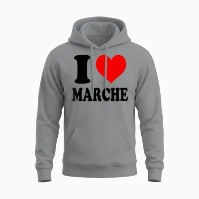 I Love Marche Italie Unisex Hoodie - Sport Grey