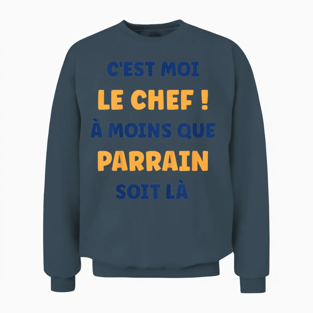 Child Quote I Am the Chef Funny Boy Child Godfather T-Shirt, White, 2 Unisex Sweatshirt in Dark Heather