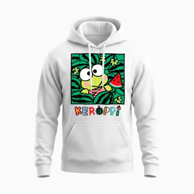 Keroppi Watermelon Summer Fun Unisex Hoodie - White