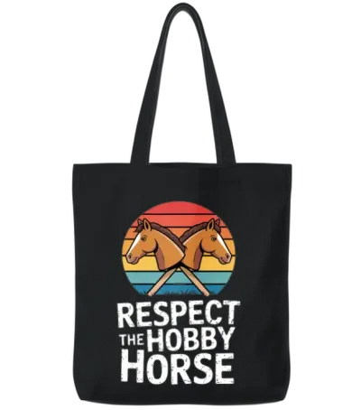 Respect the Hobby Horse Tote Bags - Black