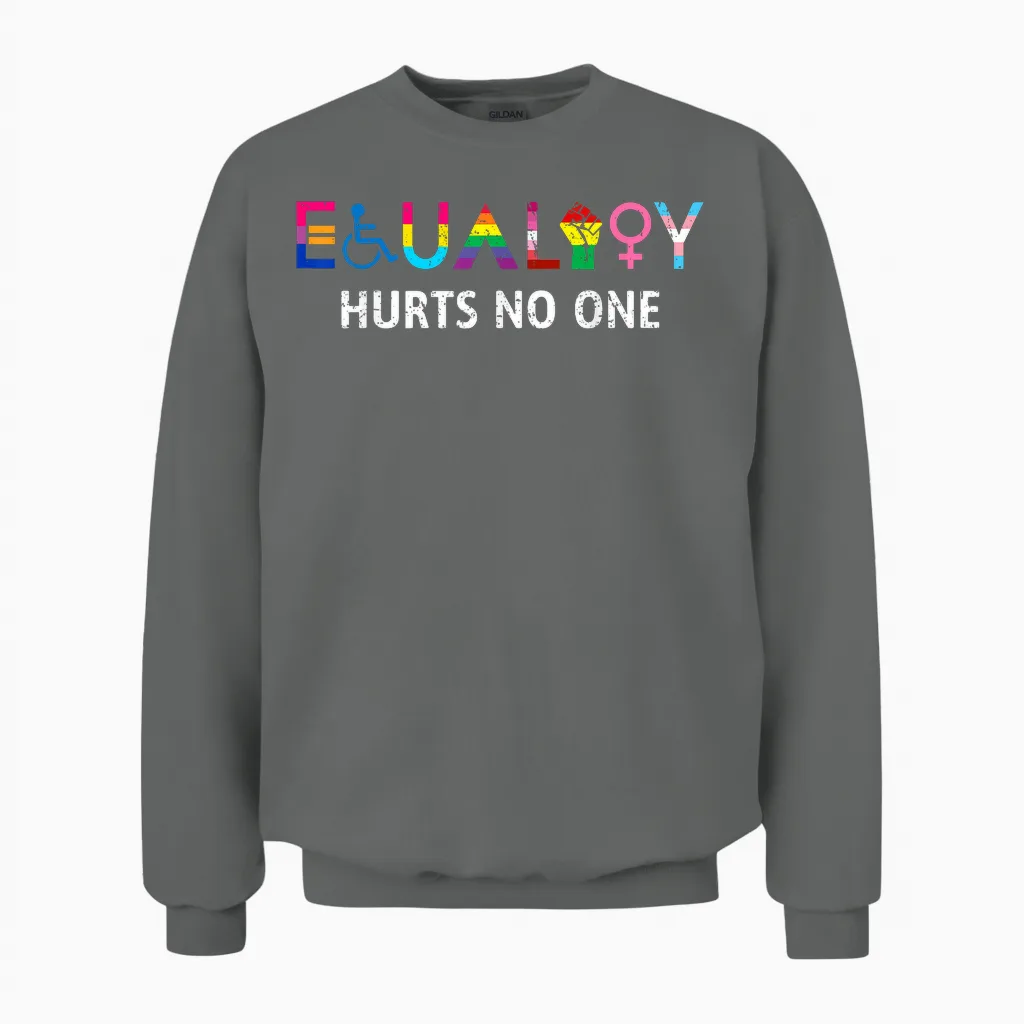 Lgbt Equality Hurts No One Pride Human Rights Men Women Kids T-Shirt, Black Unisex Sweatshirt in Graphite Heather