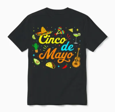 Cinco De Mayo Mexican Party 5 De Mayo Fiesta Men Women Unisex T-Shirt - Black