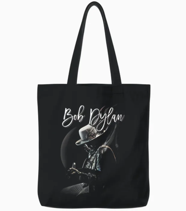 Bob Dylan Unreleased Black T-Shirt, Men's, Small, Short Sleeve, Classic Fit, Crew Neck, Imported Tote Bags in Black