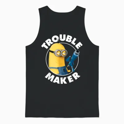 Despicable Me Minions Kevin Trouble Maker Graphic Unisex Tank Top - Black
