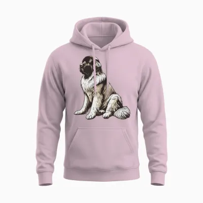 Newfoundland Dog Unisex Hoodie - Light Pink