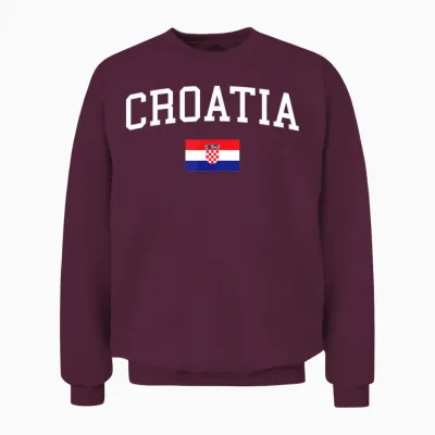 Kroatische Flagge Herren Damen Kinder Kroatien Unisex Sweatshirt - Maroon