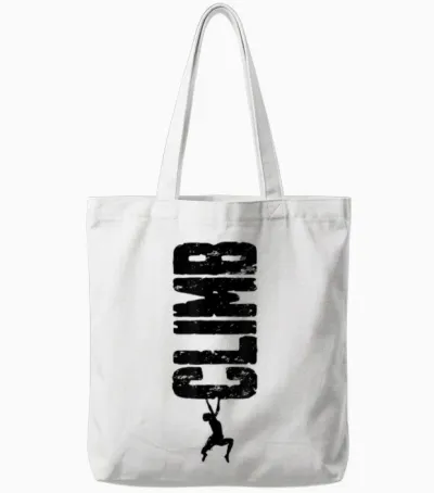 Klettern Klettern Bouldern Vintage Vertikale Kletterer Junge Tote Bags - White
