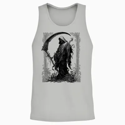 Grim Reaper Pastel Goth Occult Horror Gothic Aesthetic Unisex Tank Top - Ash