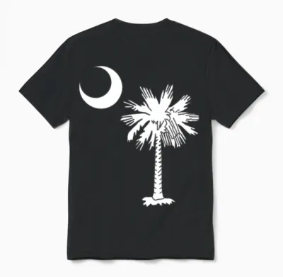 South Carolina State Flag Palmetto Tree Crescent M Unisex T-Shirt - Black