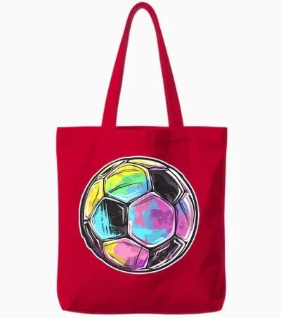 Graphique Ballon De Foot T-Shirt Haut De Gamme Tote Bags - Red