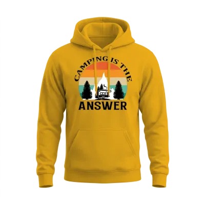 Camping Is the Answer Unisex Hoodie - Gold