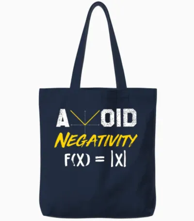 Avoid Negativity - Funny Math Pun Math Equation Tote Bags - Navy