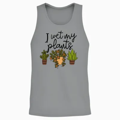 I Wet My Plants Gardening Unisex Tank Top - Sport Grey