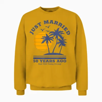 Romantic Matching Couples - Golden 50th Wedding Anniversary Unisex Sweatshirt - Gold