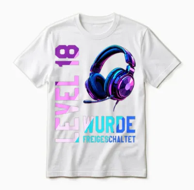18. Geburtstag Junge Mädchen Gamer Level 18 Jahre Unisex T-Shirt - White