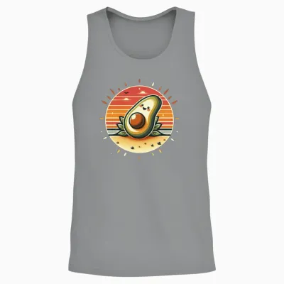 Retro Funny Avocado Unisex Tank Top - Sport Grey