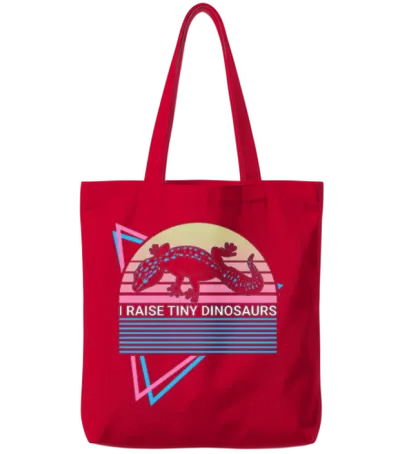 Leopard Gecko Retro Tote Bags - Red