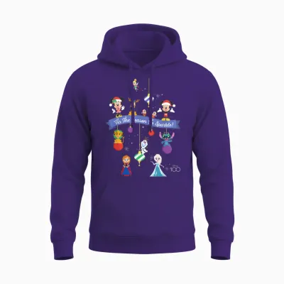 Disney 100 Christmas Holiday ‘tis the Season to Sparkle! Unisex Hoodie - Purple
