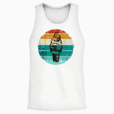 Ice Cream - Retro Unisex Tank Top - White