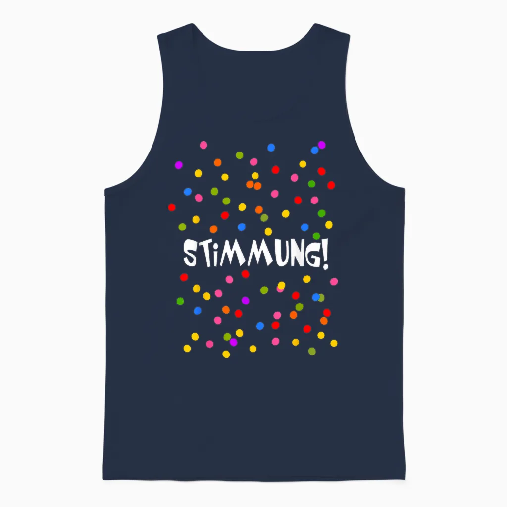 Stimmung Konfetti Silvester Karneval Kostüm Fasching Lustig Unisex Tank Top in Navy