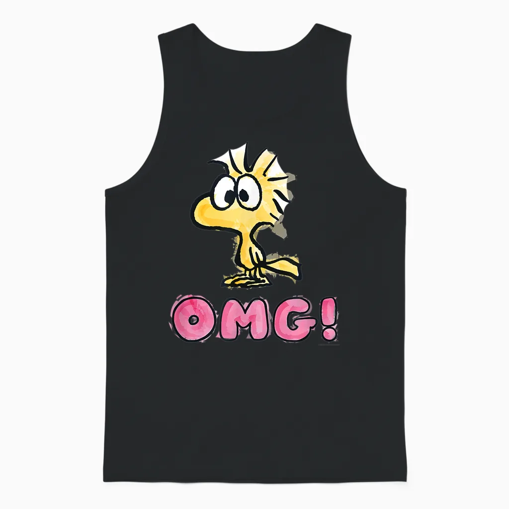 Peanuts - Snoopy Woodstock Omg Unisex Tank Top in Black
