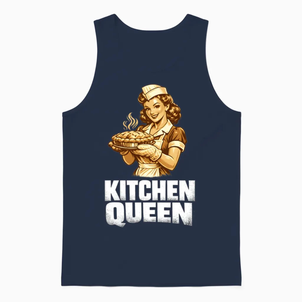 Retro Kitchen Queen Unisex Tank Top - Navy