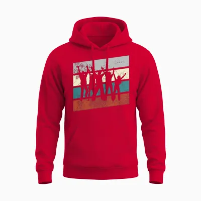 Dancing Retro Unisex Hoodie - Red