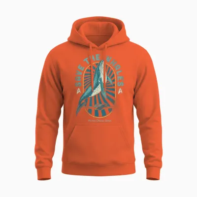 Star Trek Iv: the Voyage Home Save the Whales Collection T-Shirt, Black Unisex Hoodie - Orange