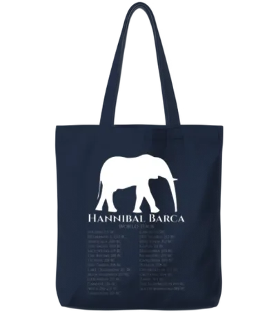 Hannibal Barca World Tour - Carthaginian Empire Tote Bags - Navy