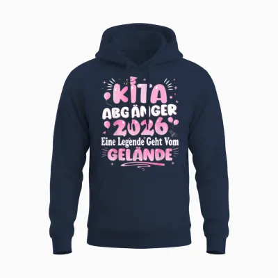 Kita Abgänger 2026 Schulkind Einschulung Mädchen Unisex Hoodie - Navy
