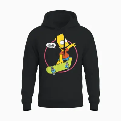 The Simpsons Bart Simpson Eat My Shorts Unisex Hoodie - Black