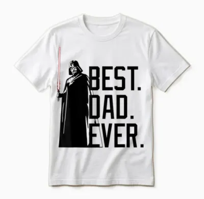 Star Wars Darth Vader Best Dad T-Shirt, White, S Unisex T-Shirt - White