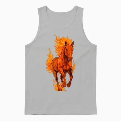 Fire Horse Chinese New Year 2026 Moon Star Sign Festival Unisex Tank Top - Ash