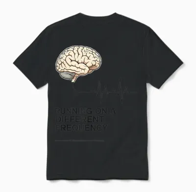 Laufen Auf Einer Anderen Frequenz Adhs Autismus Neurodivergent Unisex T-Shirt - Black