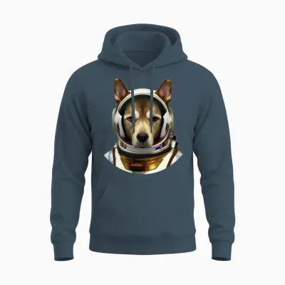 Astronauts Mission Dog Unisex Hoodie - Dark Heather
