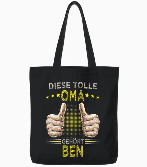 Diese Tolle Oma Gehört Ben Omi Personalisiert Tote Bags in Black