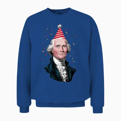 George Washington Party Hat Fun Design Unisex Sweatshirt - Royal